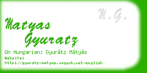matyas gyuratz business card