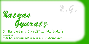 matyas gyuratz business card